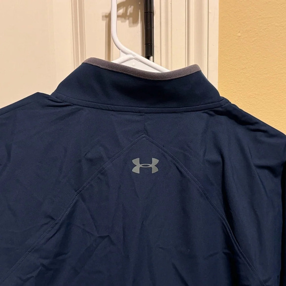 Under Armour Navy Gray Golf Jacket Men’s Black Storm Zipper Sz L - Picture 11 of 13